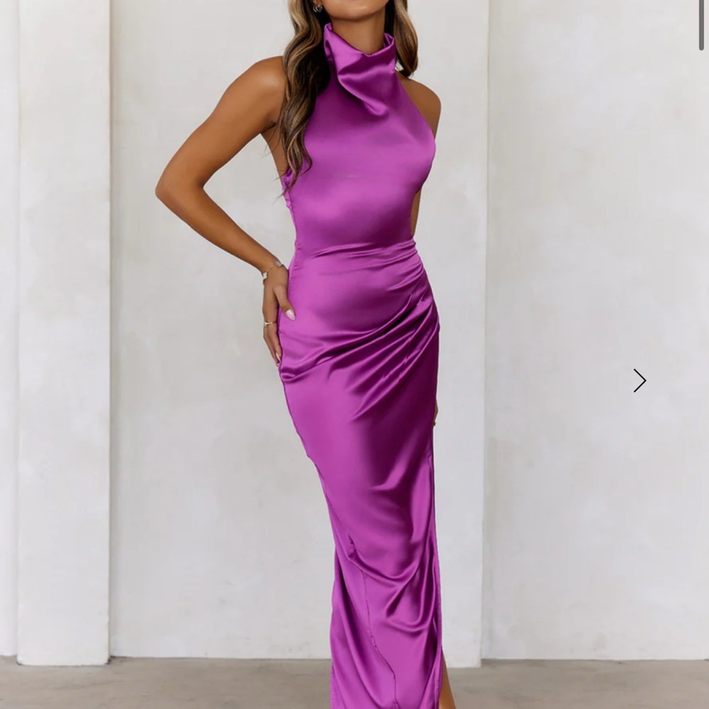 Elegant Purple Satin Dress